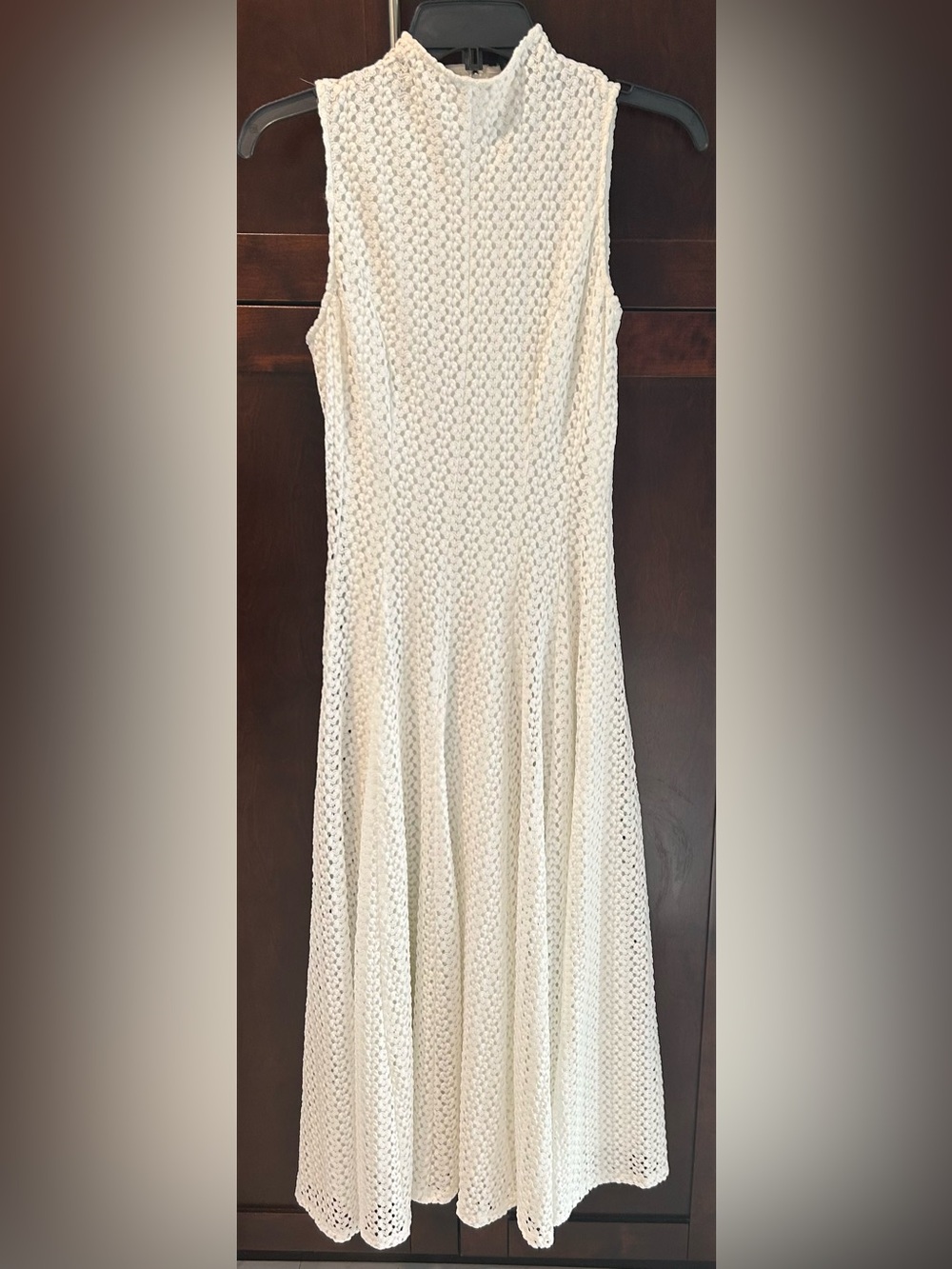 White House Black Market Mock Neck Knit Lace Midi Dress